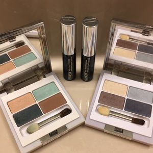 2 gently used Clinique eyeshadow quads and 2 masc.
